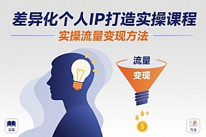 差异化个人IP打造实操课程,实操流量变现方法