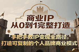 商业IP从0到1完整打造,手把手教IP变现全路径,打造可复制的个人品牌商业模式