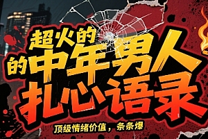 超火的中年男人扎心语录,顶级情绪价值,条条爆,AI操作简单