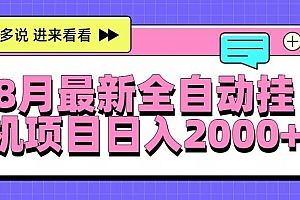 (15574期)8月最新全自动挂机项目日入2000+