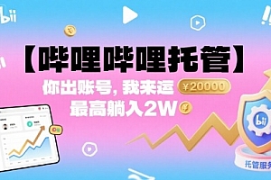 【哔哩哔哩托管】你出账号,我来运营,最高躺入2W【揭秘】