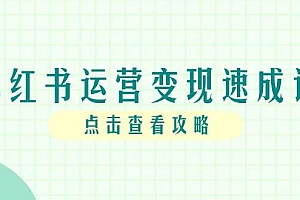小红书运营变现速成课,账号搭建到暴力起号,个人IP全流程指南