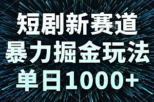 (14993期)短剧新赛道,暴力掘金玩法,单日1000+