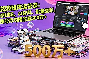 (16168期)短视频矩阵运营课:网感训练、AI智剪、批量复制,单账号月均播放量500万+