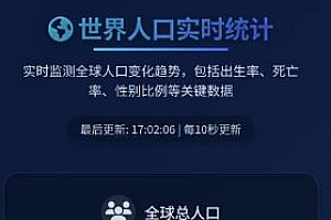 人口查询v1.0.0 –实时全球人口动态