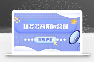 拼多多高阶运营课:极致群爆款玩法,轻付费无尽复制,打造单品爆款之路