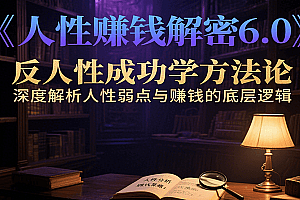 人性赚钱解密6.0,反人性成功学方法论,深度解析人性弱点与赚钱的底层逻辑