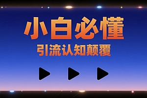小白必懂,引流认知颠覆,三个视频讲透