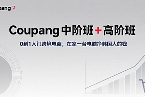 Coupang中阶班+高阶班,0到1入门跨境电商,在家一台电脑挣韩国人的钱