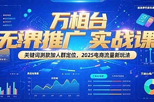 (15192期)万相台无界推广实战课,关键词测款加人群定位,2025电商流量新玩法