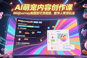 (15311期)AI萌宠内容创作课,Midjourney制图到可灵视频,数字人带货玩法