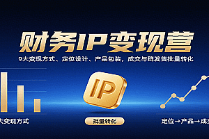 财务IP变现营:9大变现方式、定位设计、产品包装,成交与群发售批量转化