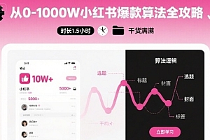 从0-1000W小红书爆款算法全攻略,时长1.5小时,干货满满