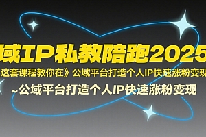 全域IP私教陪跑2025年,这套课程教你在公域平台打造个人IP快速涨粉变现