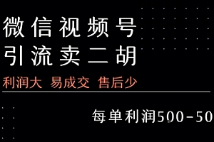 视频号卖二胡教程,利润大 易成交 售后少,一单利润5张+