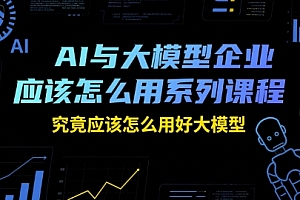 AI与大模型企业应该怎么用系列课程,究竟应该怎么用好大模型