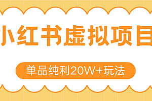 小红书卖虚拟产品,单品纯利20W+玩法分享(节系列课程)