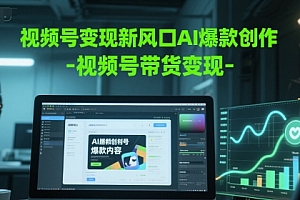 视频号变现新风口AI爆款创作-视频号带货变现