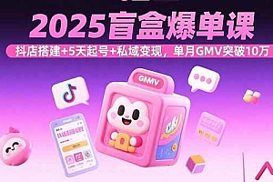 (15922期)2025盲盒爆单课,抖店搭建+5天起号+私域变现,单月GMV突破10万