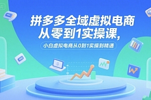 拼多多全域虚拟电商从零到1实操课,小白虚拟电商从0到1实操到精通