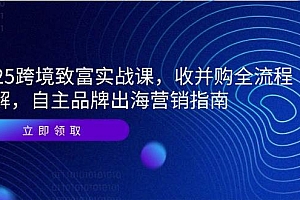 (14975期)2025跨境致富实战课,收并购全流程拆解,自主品牌出海营销指南