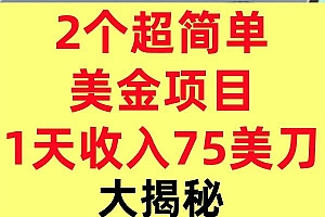 2个超简单美金项目,1天收入75美刀,3分钟学会,内部教程(大揭秘)