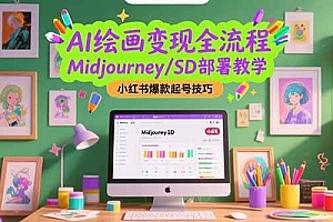 (15324期)AI绘画变现全流程,Midjourney/SD部署教学,小红书爆款起号技巧