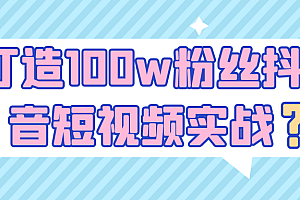 打造100w粉丝抖音短视频实战
