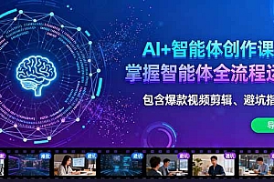 (16244期)AI+智能体创作课:掌握智能体全流程运营。包含爆款视频剪辑、避坑指南等