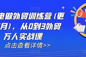 AI闪电做外贸训练营(更新25年6月),从0到3外贸万人实战课