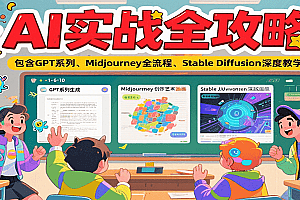AI实战全攻略,包含GPT系列、Midjourney全流程、Stable Diffusion深度教学