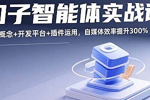 (15922期)扣子智能体实战课,基础概念+开发平台+插件运用,自媒体效率提升300%