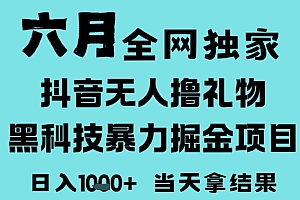 25年6月高爆抖音无人直播最新撸音浪掘金项目,门槛低小白可做,无脑日入1k,可矩阵放大【揭秘】