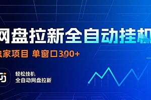 网盘拉新全自动挂G,独家技术,操作简单,自动完成拉新任务,单窗口3张【揭秘】