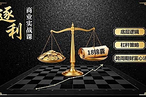 (16046期)《逐 利》商业实战课,底层逻辑、杠杆策略、18锦囊,跨周期财富心法