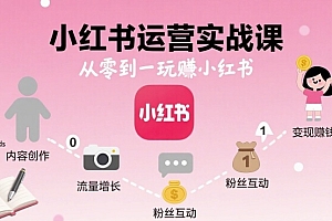 小红书运营实战课,从零到一玩賺小红书