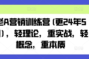 老A营销训练营(更25年6月),轻理论,重实战,轻概念,重本质
