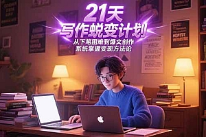 (15204期)21天写作蜕变计划,从下笔困难到爆文创作,系统掌握变现方法论