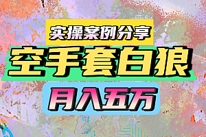 空手套白狼,月入五万,实操案例分享
