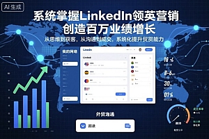 系统掌握LinkedIn领英营销,创造百万业绩增长,从思维到获客,从沟通到成交,系统化提升外贸能力