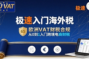 极速入门海外税,欧洲VAT财税合规,从0到1入门跨境电商财税