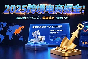 (15512期)2025跨境电商掘金:蓝海市场定位,高客单价产品开发,数据选品(更新7月)