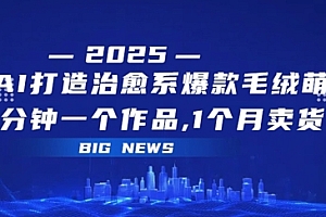 AI打造治愈系爆款毛绒萌物,几分钟一个作品,1 个月卖货 1w+