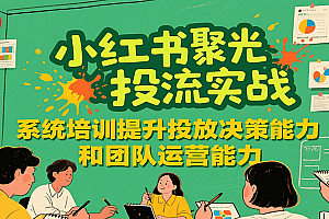 小红书聚光投流实战,系统学习提升投放决策能力和团队运营能力