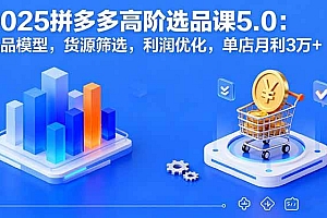 (16019期)2025拼多多高阶选品课5.0:爆品模型,货源筛选,利润优化,单店月利3万+