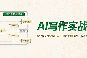 (15376期)AI写作实战营,DeepSeek文案生成,提示词模板库,仿写原创技巧
