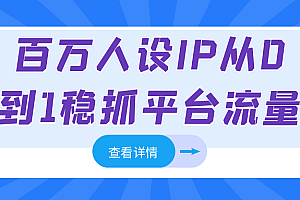 百万人设IP从0到1稳抓平台流量