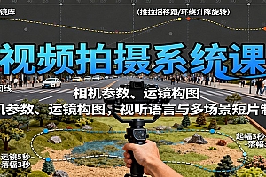 视频拍摄系统课:相机参数、运镜构图,视听语言与多场景短片制作