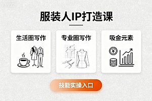 服装人IP打造课,文案创富+生活圈写作+专业圈写作+服装人专属+吸金元素+技能实操