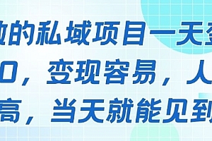 好做的私域项目一天变现1k+,变现容易,人群占比高,当天就能见到钱